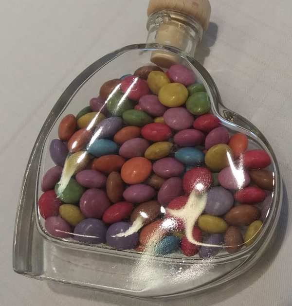 Herzflasche Passion 50 ml mit Smarties