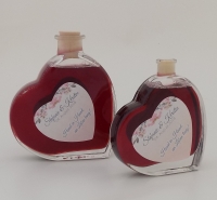 Fläschchen in Herzform 0,1 Liter mit Rotwein oder Rotweinlikör