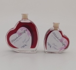 Fläschchen in Herzform 0,05 Liter mit Rotwein oder Rotweinlikör