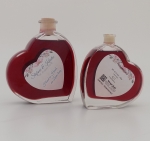 Fläschchen in Herzform 0,1 Liter mit Rotwein oder Rotweinlikör