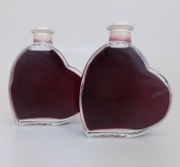 Fläschchen in Herzform 0,2 Liter mit Rotwein oder Rotweinlikör